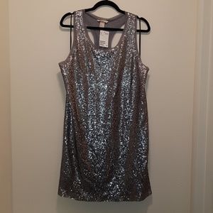 NWT H&M Silver Sequin Mini Dress